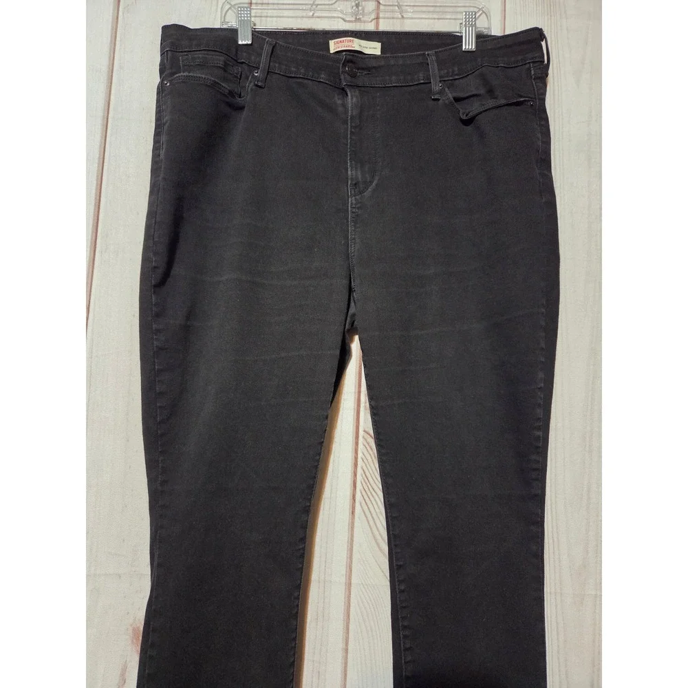 Signature by Levi Strauss Womens Mid-Rise Skinny Jeans Black Size 20M Stretch